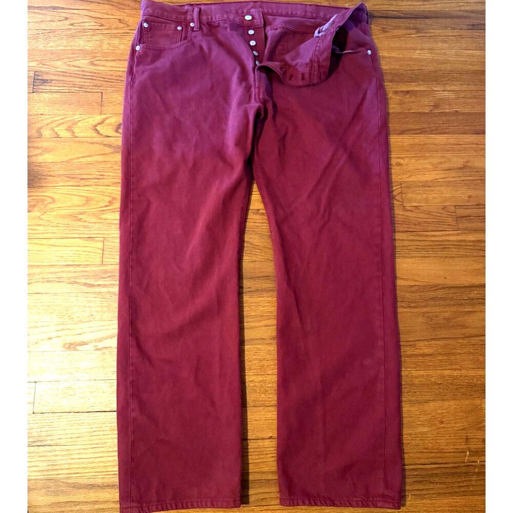 Levi’s 501 Original Fit Burgundy Jeans 42x32 Button Fly